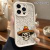 Phone Case: 2D Flat Design Suitable for iPhone 18 17 16 15 14 13 Pro Protective Case, Unisex, Wide-brim Skull, Christmas and Halloween Gift