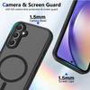 KEYSION Magnetic Phone Case for Samsung A54 5G A34 A24 Silicone+PC Matte Translucent Clear Shockproof Cover for Galaxy A14 4G 5G