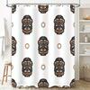 Boho Style Printed Shower Curtain Boho Decor Bathroom Shower Curtains Black White Brown Floral Print Waterproof 180x180cm (White