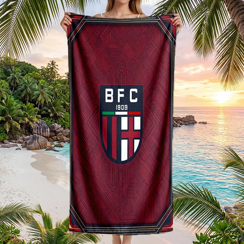 Asciugamano da Spiaggia Asciugatura Rapida in Microfibra Assorbente Portatile da Viaggio Asciugamano da Nuoto Stampa Bologna FC