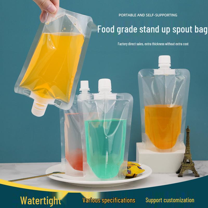 Transparent Pipspåse för Juice, Sojamjölk och Flytande Förpackning - Bärbar Vattenpåse för Takeaway