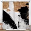 Black Shower Curtain Bathroom Decorative Abstract Modern Art Printed Shower Curtain Waterproof 12 Pack Plastic Hook