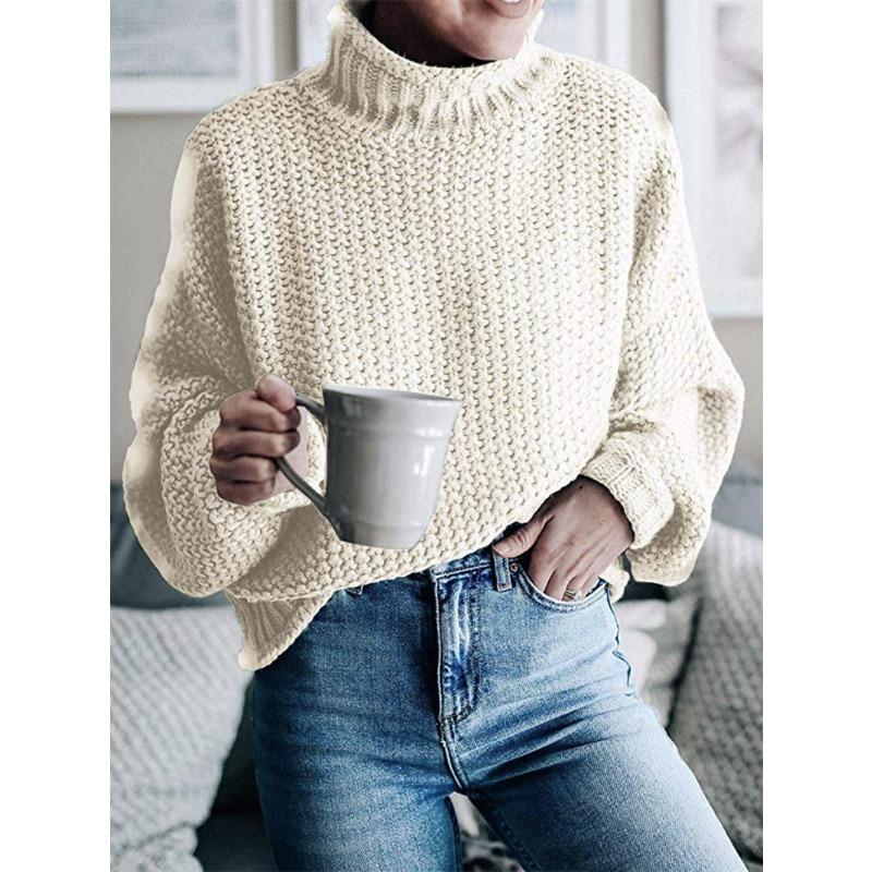 Women S Thick Knit Turtleneck Pullover Sweater For Autumn Winter