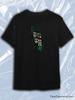 TeeSensation Black Crew Neck Short Sleeve T-Shirt with Matrix Characters Vector Art Print