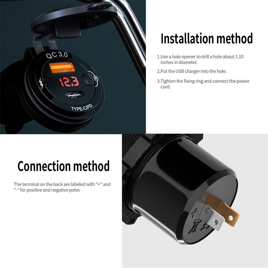 Fast Charge USB+Type-C Charger (60cm Line)