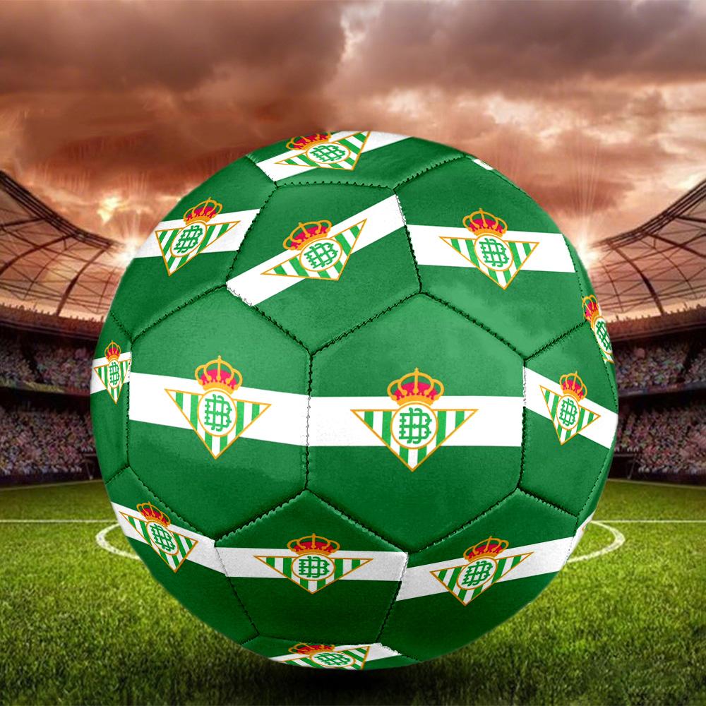 Real Betis Balompié Indoor Soccer Ball Size 5 Colorful All Ages Machine Stitched PVC Competition Ready Durable High-Bounce