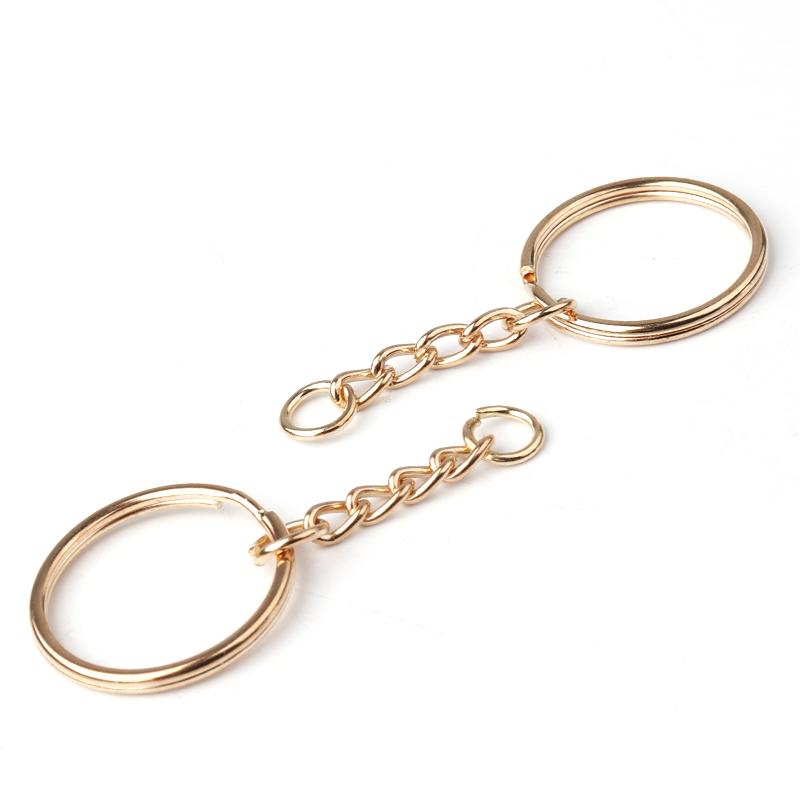 10pcs/Lot Iron Key Rings Keychain Key Chain Split Ring Metal Blank Gold Color Rhodium Keyrings DIY Jewelry Making Accessorie