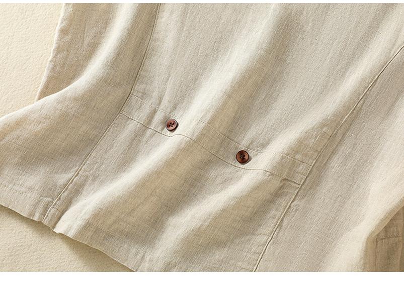 Women's Summer Simple V-neck Cotton Linen Vest Outerwear