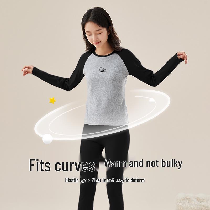 Teen Girl Autumn Cotton Thermal Set - Warm Long Underwear & Sweater