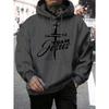 Team Jesus Letter Design Printing Men's Sweatshirt Fashion Warm Hooded Casual Pocket Hoodies Autumn Loose Streetwear