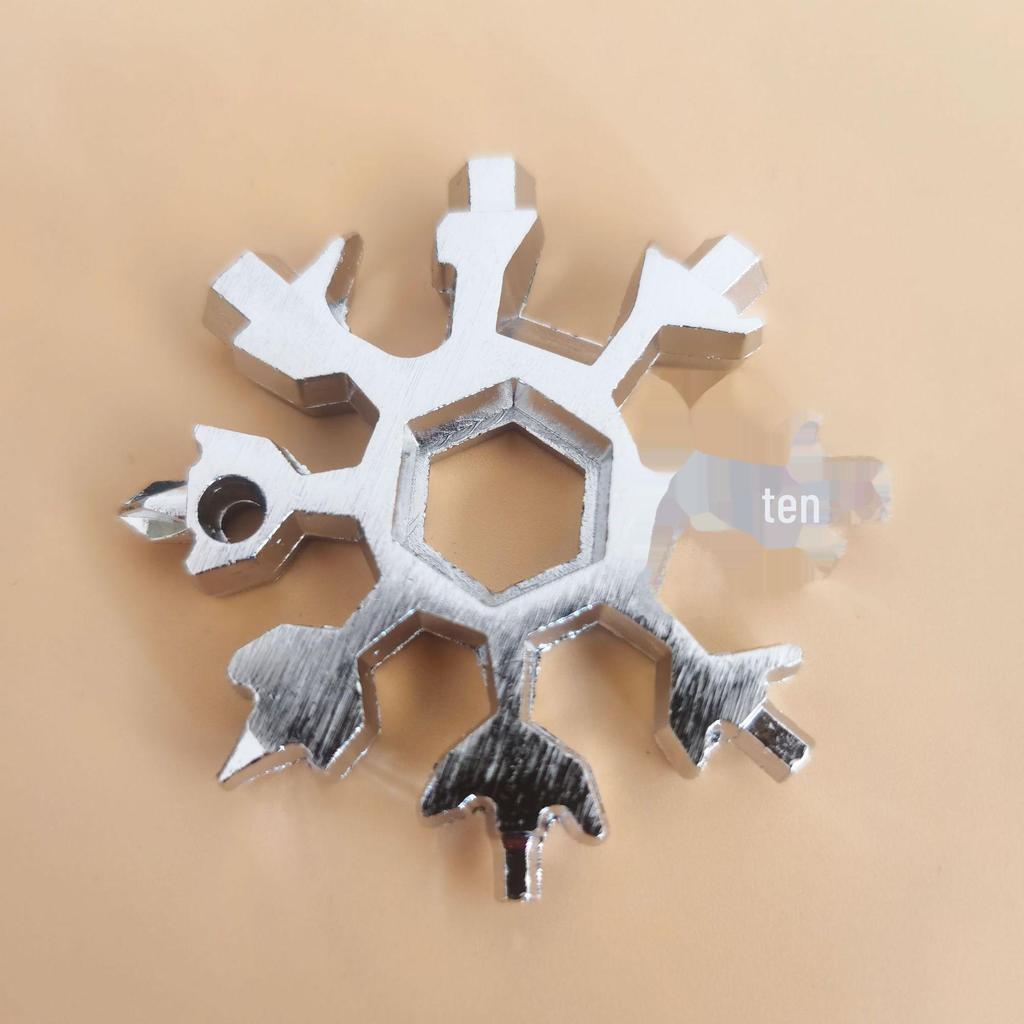 Multifunction Snowflake Wrench Keychain: Hex & Octagonal Universal Outdoor Tool