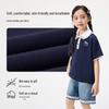 Girls' Embroidered Frill Collar Polo T-shirt