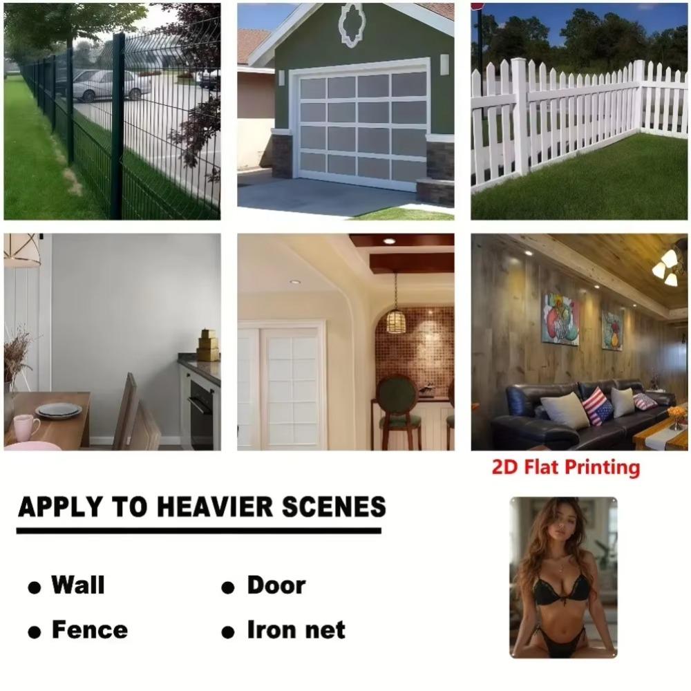 Vintage Metal Tin Sign Retro Sexy Lady Wall Art Iron Poster Man Cave Bar Decor