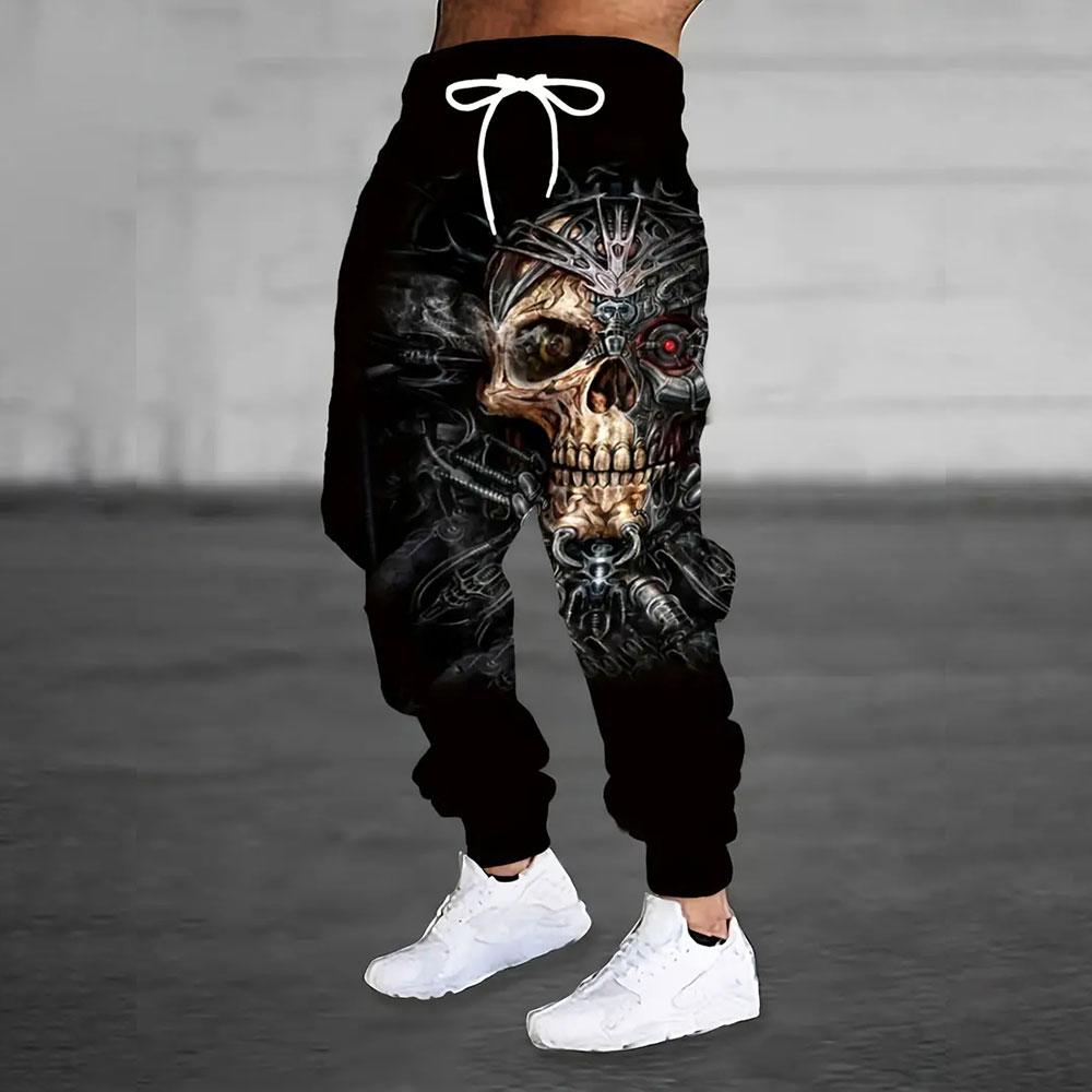 2026 New Stylish Men's Lion-Print Sweatpants – Plus-Size, Loose, and Casual; Thickened for Warmth in Autumn and Winter.