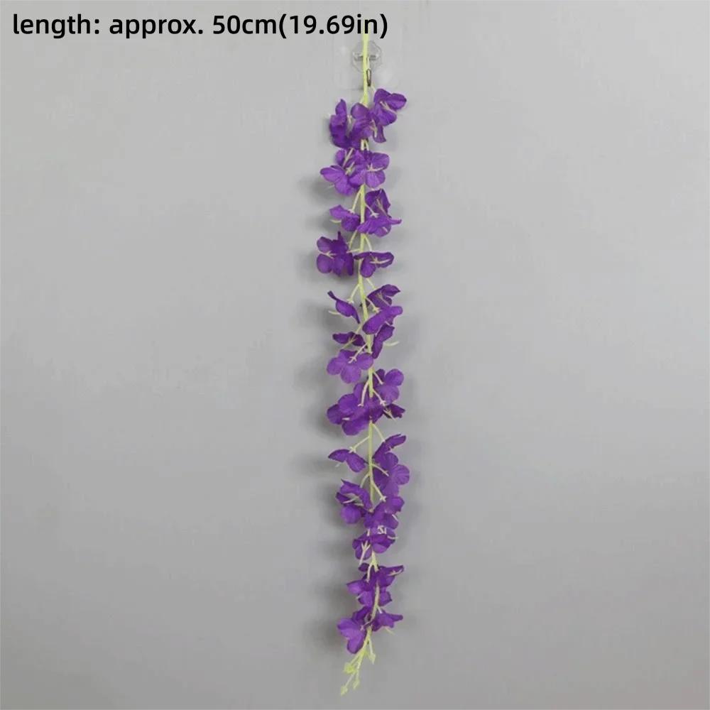 10PCS Multicolor Wisteria Artificial Flower Silk Petals Rattan Vine Wreath Ceiling Hanging Silk Flowers String Party Supplies