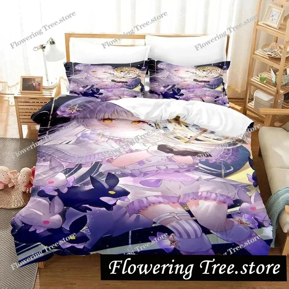 3D Print Anime Murasaki Shion Bedding Set Duvet Cover Bed Set Quilt Cover Pillowcase Comforter king Queen Size Boys Adult029963