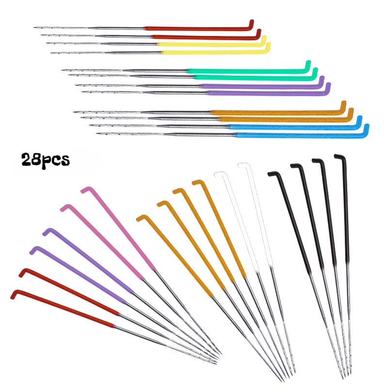 

28Pcs 3Types Color Felt Craft Needle Felting Wool Felt Pocked Needle Set Supplies with Felting Needles Coded Wool Felt