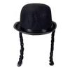 Black Color Braided Top Hat Photography Wear Bowler Hat Classical Round Dress Hat  Halloween