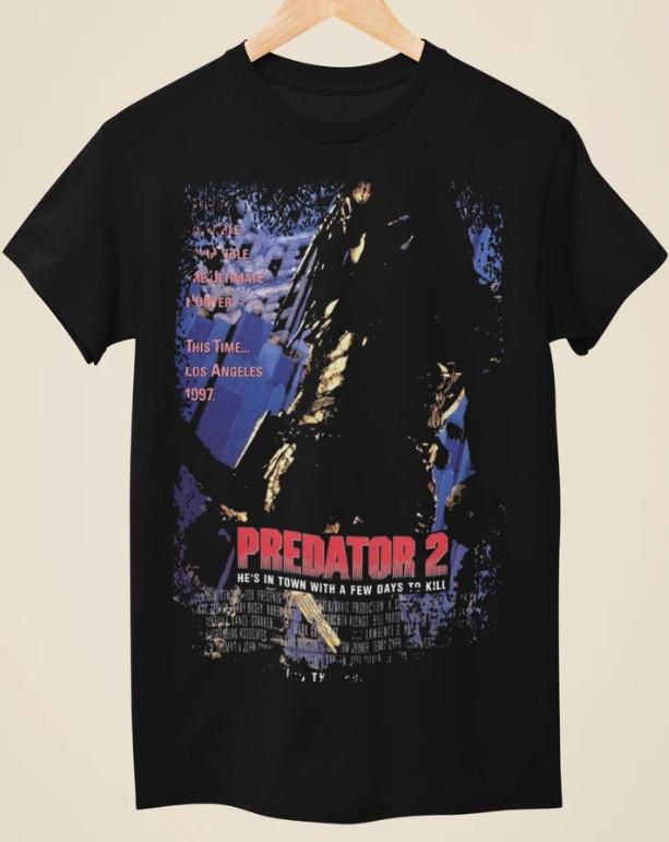 Predator 2 Movie Poster Inspired Unisex Black T-Shirt ALL COLOR S-5XL M
