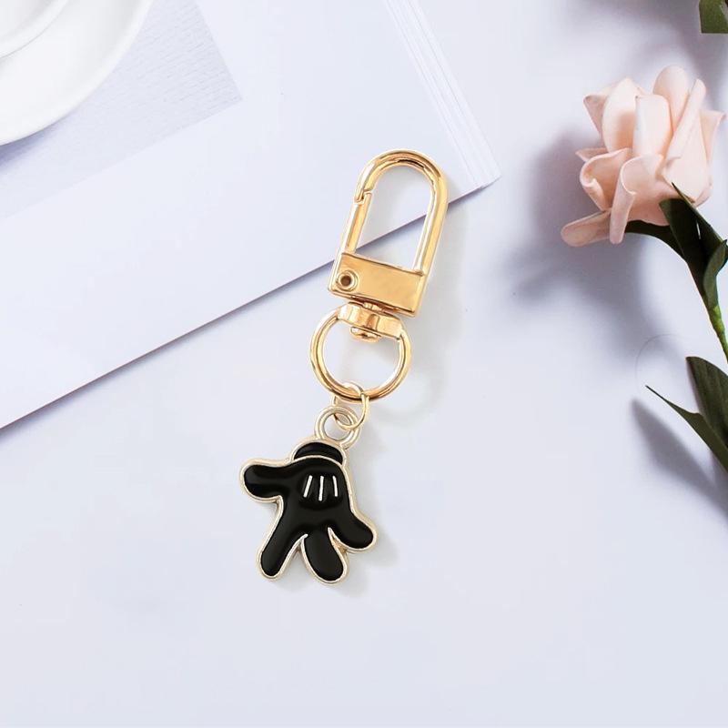 Cartoon Mickey and Minnie Palm Keychain Pendant - Cute Couple Bag Charm Keyring