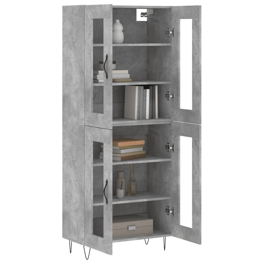 Highboard Concrete Grey 69.5 x 34 x 180 cm Engineered Wood