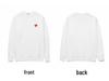 HEYPLAY Japanese Red Heart Fleece-Lined Sweatshirt: Unisex Round Neck Long Sleeve Pullover In Solid Color, Couple Style.