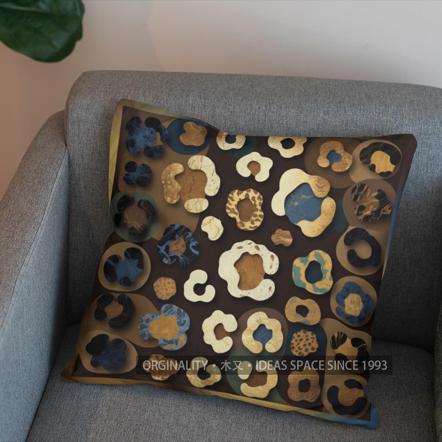 2D Geometric & Leopard Pattern Throw Pillow Pattern Cushion Cover Suitable For Sofa Bedroom Car Pillow Cover