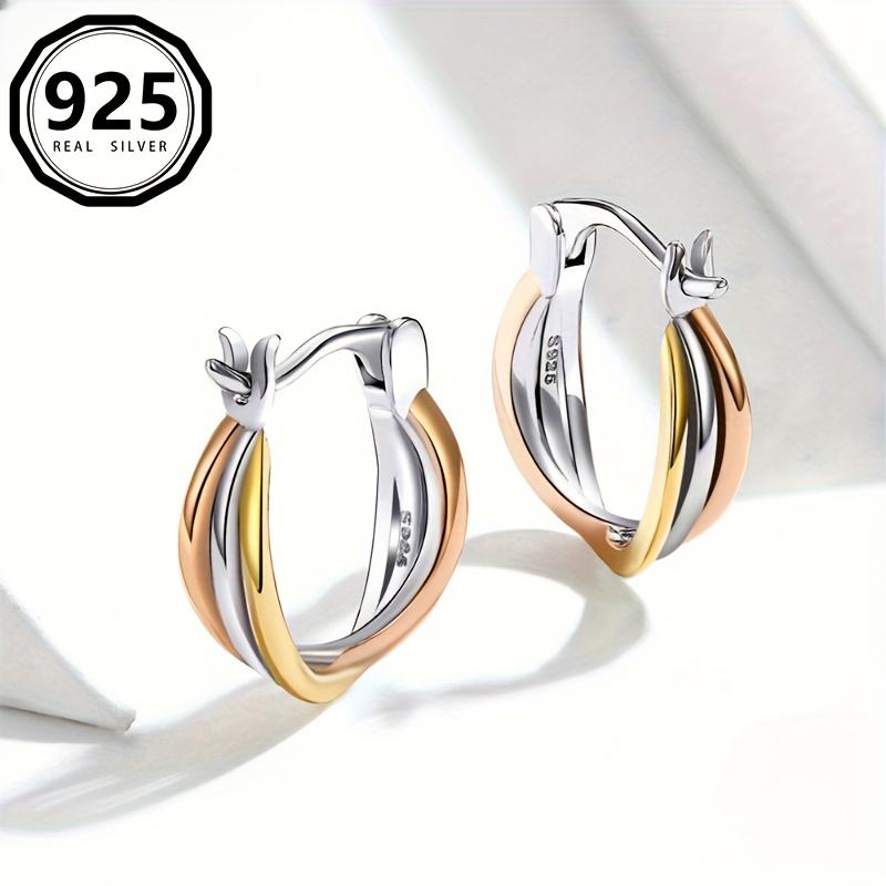 Creolen aus 925er Sterlingsilber, farbig – hypoallergenes und elegantes Geschenk für Frauen, 1,9 g = 0,067 oz