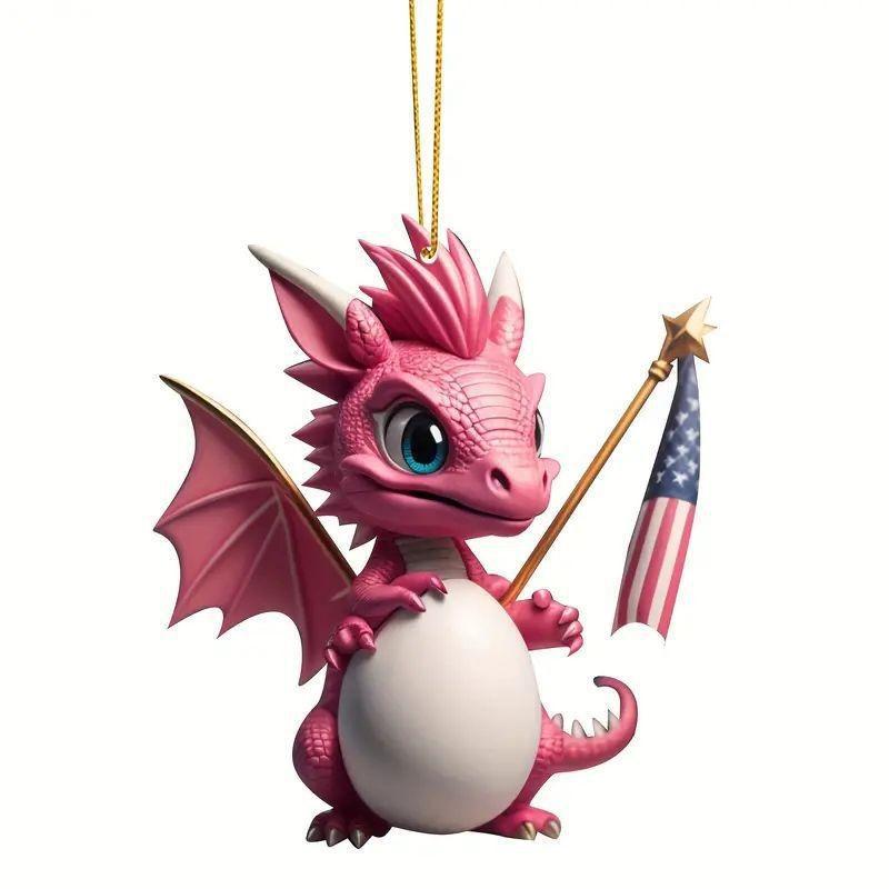 

Eyecatching Acrylic Blue Fire Dinosaur Hanging Decoration For Stylish Interiors Car 1