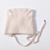 Solid color Angora long rabbit hair lace-up cat ear hat warm wool hat knitted hat windproof ear protection