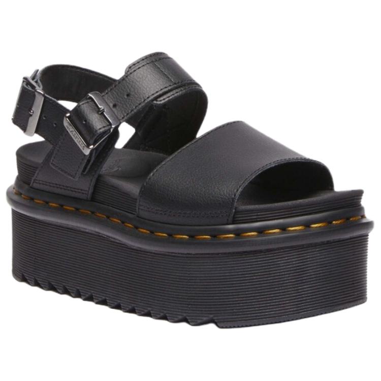 Dr. Martens Voss Leder Mode Trend Einriemen Sandalen 4,5cm Herren Sandalen Schwarz 31537001