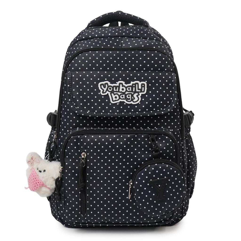 Schoolbag new high-value polka dot backpack large-capacity Korean primary school student schoolbag female foreign school backpack