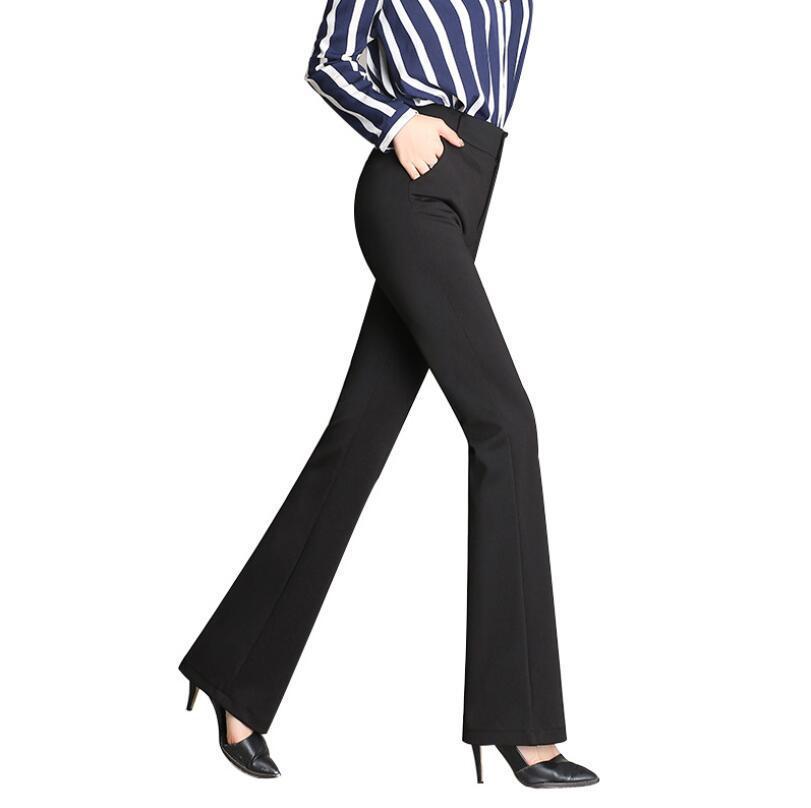 Women's Plus Size High Waist Micro-Flared Work Pants
