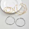 Minimalist Stainless Steel Hoop Earrings for Women,18K Gold Plated Large Earrings Wave Shape Big Hoops,2026 New Fashion Jewelry