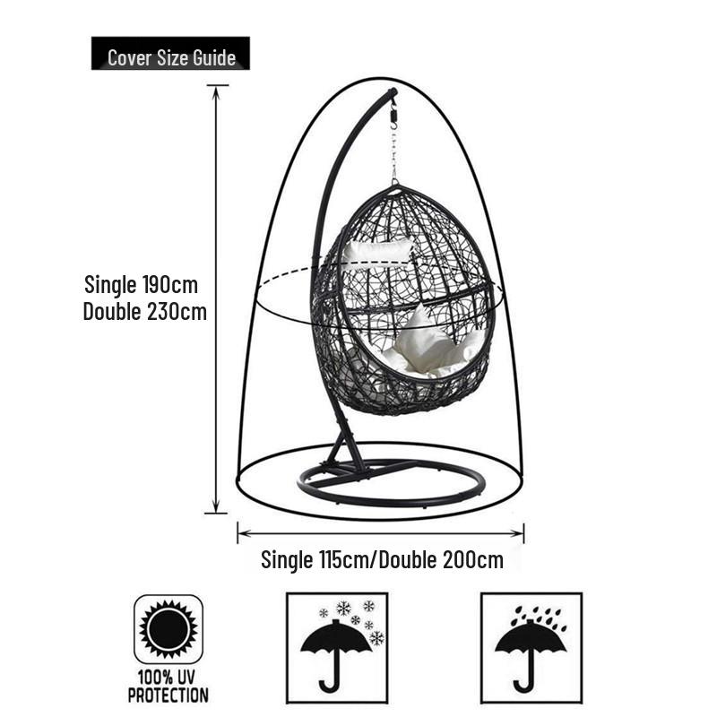 På lager Vanntett Støvtett Hengekrakkdeksel for Utendørs Huske og Eggeskallstoler