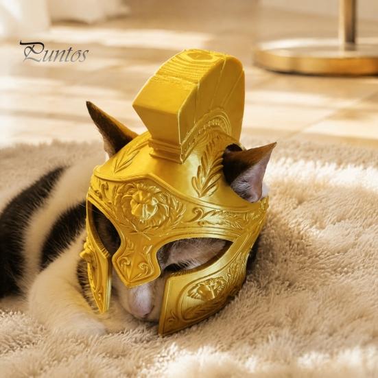 Roman Warrior Pet Mask Centurion Cat Helmet, 3D Printed Mask, Safe Headwear Funny Cosplay for Party Costume Accessories
