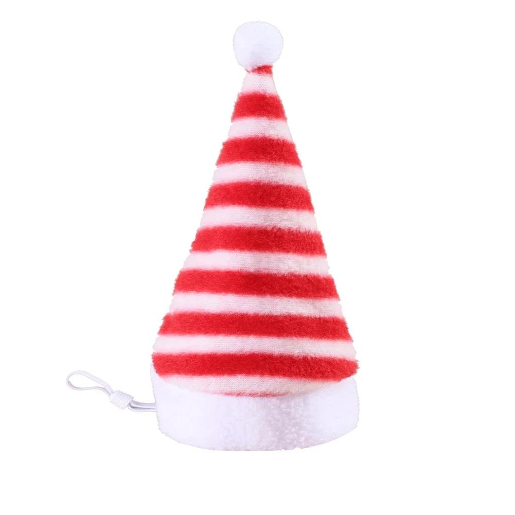 Chapéu de Cão Chapéu de Natal Listrado para Animais de Estimação Multicolorido Gato Cão Fantasia Chapéu para Cabeça Chapéus para Cães de Estimação para Decoração de Festa de Natal