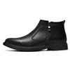 Men's Shoes Autumn Winter High-Top Leather Boots Fashion Zipper Leather Shoes for Men New Versatile Business Shoes Chelsea Boots
