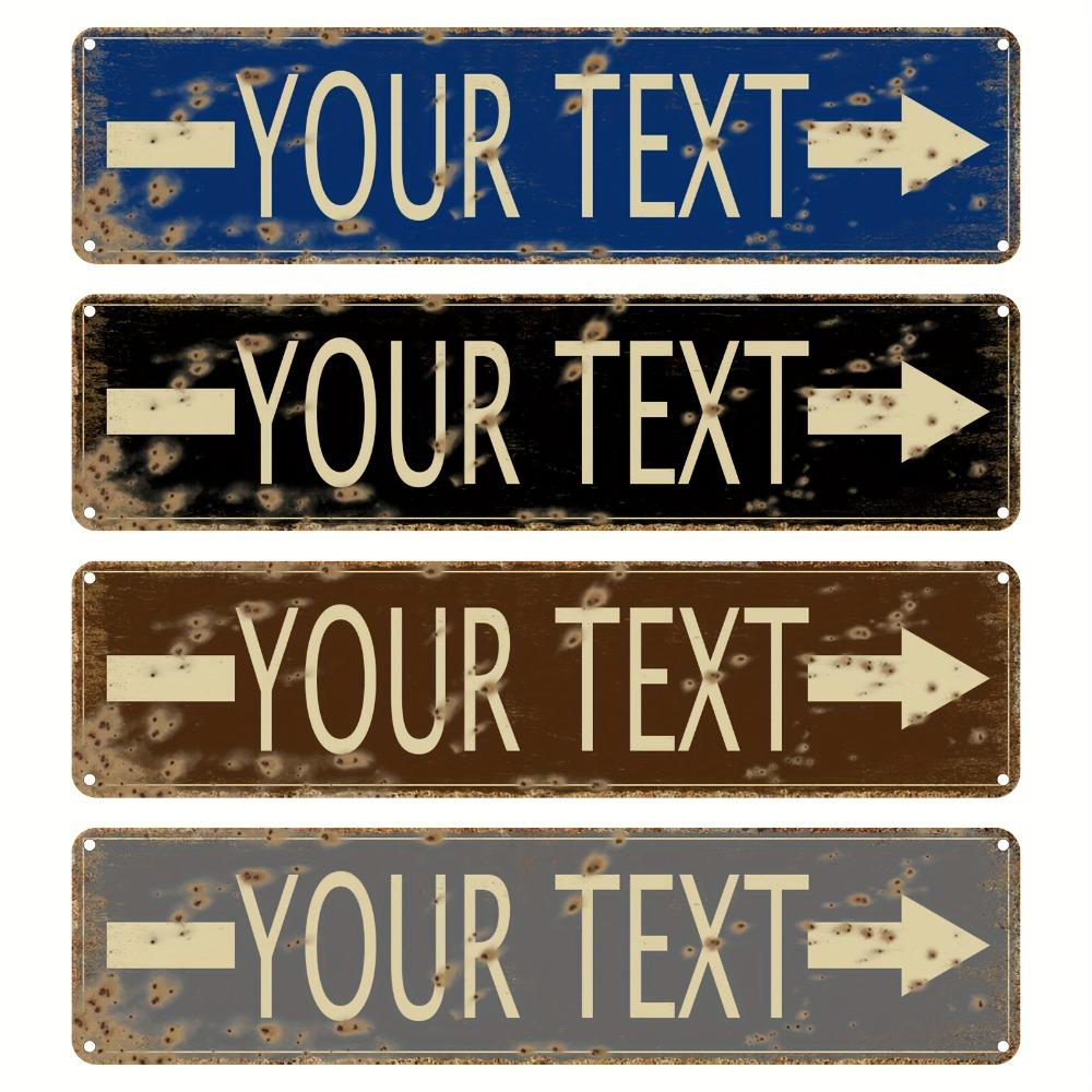 Retro Metal Tin Sign Custom Text Wall Art Vintage Home Bar Garage Decor