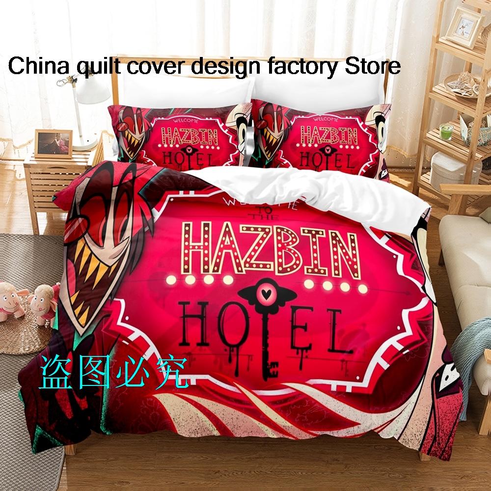 Comforter Hazbin Hotels Bedding Set Single Twin Full Queen King Size Bed Set Aldult Kid Bedroom s 3D Anime Bed