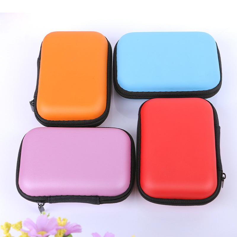 Mini Zipper Hard Headphone Holder Case Earbuds Pouch Box Key Coin Purse Earphone Holder Box Case USB Cable Organizer Storage Bag