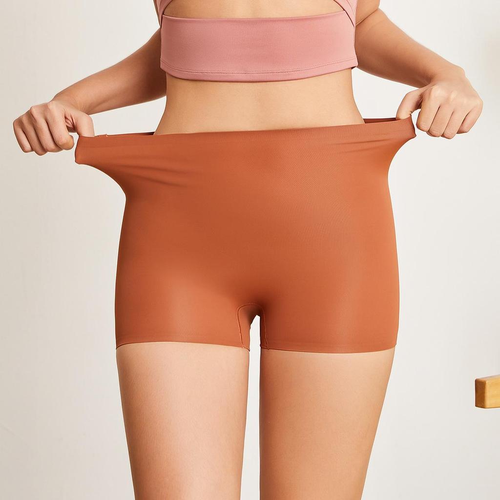 1pc High Waist Seamless Boxer Briefs For Women Boyshorts Soft Safety Panties Under the Skirts Underwear Anti-lighting No Rolling Shorts Lingerie