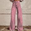 New Hot-selling Anti-denim Striped Wide-leg Straight-leg Micro-pull Jeans, Hot-selling