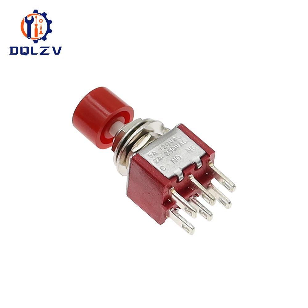 High Quality 6mm 3/6Pin 2 Position Mini Momentary Automatic return Push Button Switchl ON OFF 5A125V/2A250V Toggle Switch