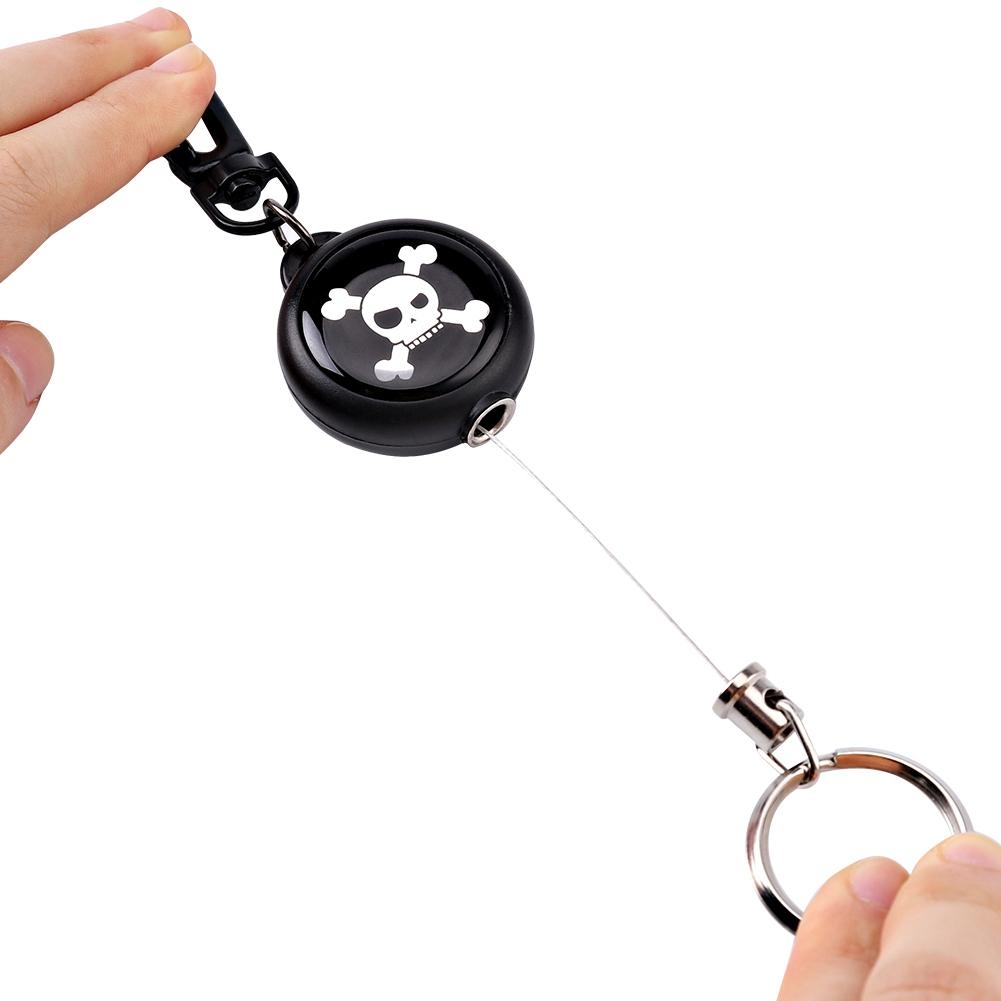 60cm Steel Wire Rope Retractable Carabiner Survival Keychain Key