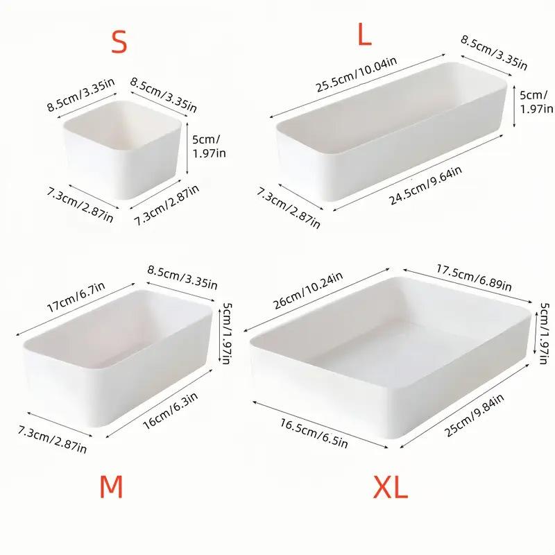 7Pcs Drawer Organizer Set, Plastic Cosmetic And Skincare Storage Boxes With Dividers For Vanity, Desktop,And Drawer Organization