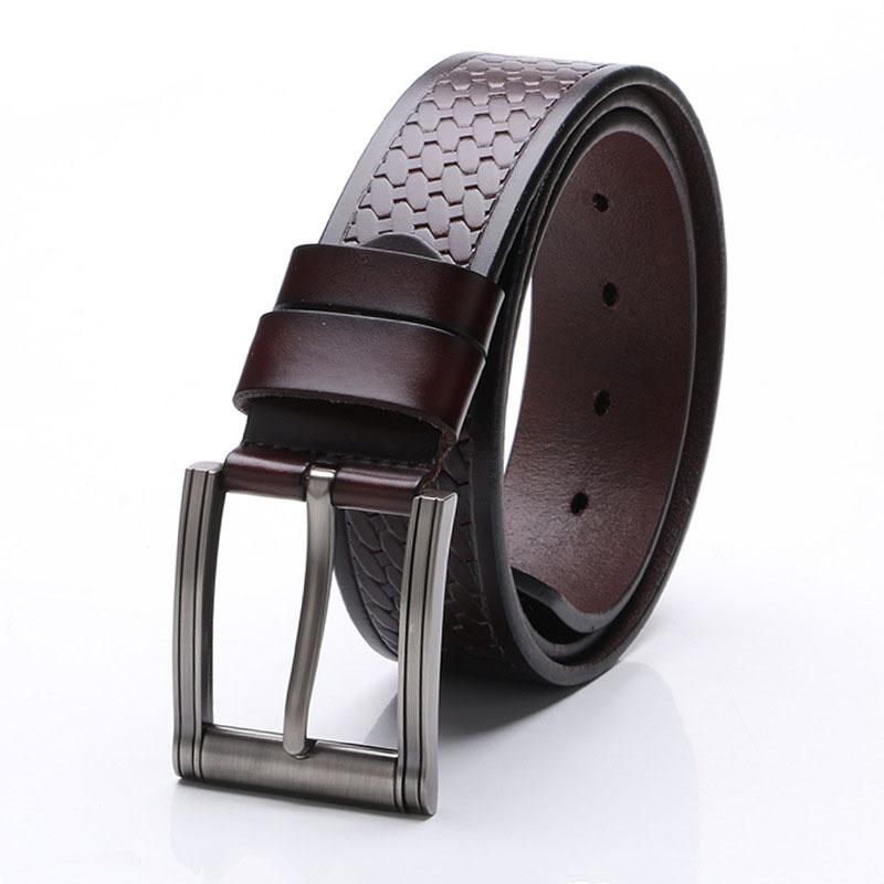 

Belt retro belt washed first layer cowhide belt pin buckle men s Korean version versatile yellow cowhide belt 105~130
