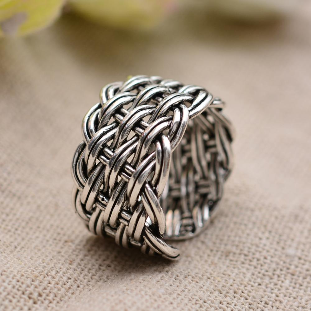 New Arrival Silver Color Trendy Thai Silver Flower Ladies Finger Rings Jewelry For Women Open Ring Never
