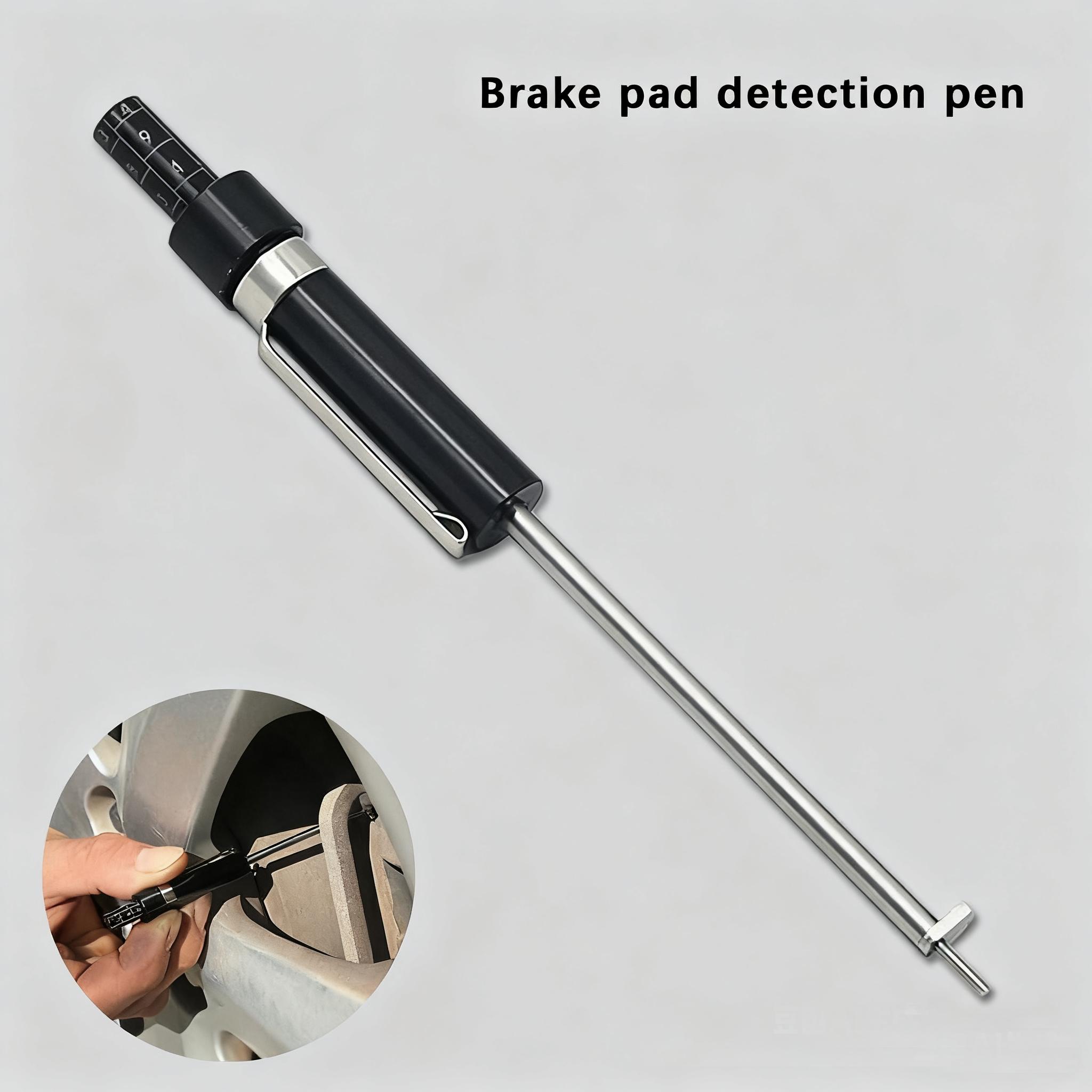 

Non detachable brake disc thickness measuring ruler measuring tool brake pad scale pen wear testing tool inspection pen