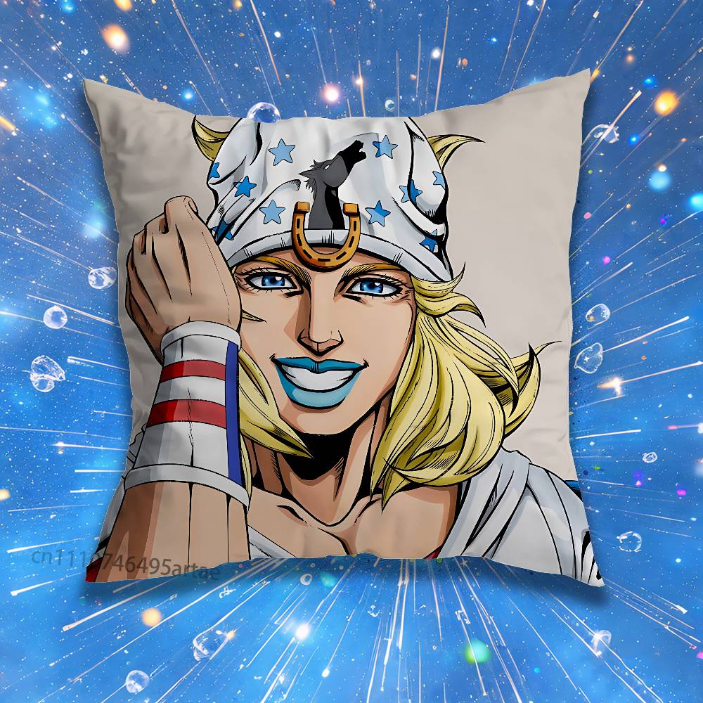 Johnny Joestar J-Jojo Pillow Case For Home Bedroom Car Office Decoration Living Room Sofa Cushion Cover Suitable